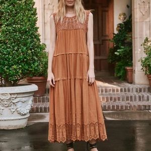 NWT $296 Sz 1 = S The Great Soleil Paprika Maxi Sundress